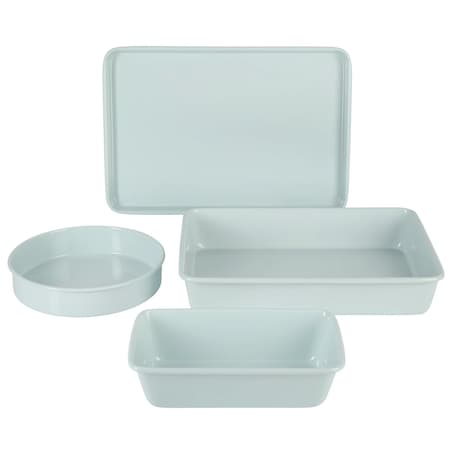 Martha Stewart Everyday 4 Piece Carbon Steel Colored Bakeware Set in Aqua 82836.04