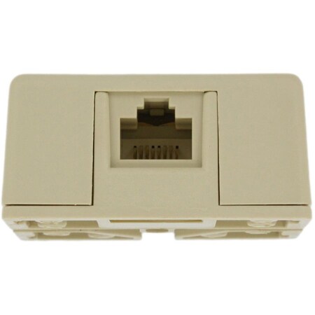 Leviton Telephone Wall Jack, Ivory 40278-SBI