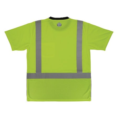 Ergodyne Hi-Vis Shirt, 5XL, Lime, Short Sleeve 22169