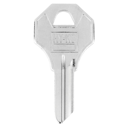 Hy-Ko Key Blank, Brass, Nickel-Plated, For: Yale Y10 Locks 11010Y10