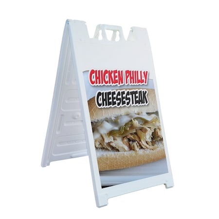 Signmission Chicken Philly Cheesesteak, A-Frame & 2 Decals Installed, Heavy-Duty Plastic Frame SBHD-D-2436-Chicken Philly Cheesesteak