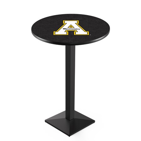 Holland Bar Stool Co 36" Blk Wrinkle Appalachian State Pub Table, 36" dia. Top L217B3636AppStU