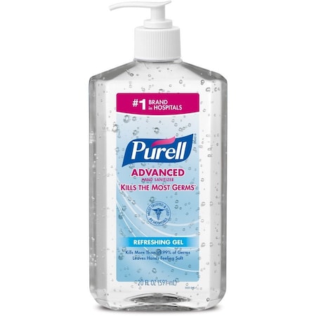 Purell Advanced Hand Sanitizer Gel, 20oz Table Top Pump Bottle 3023-12