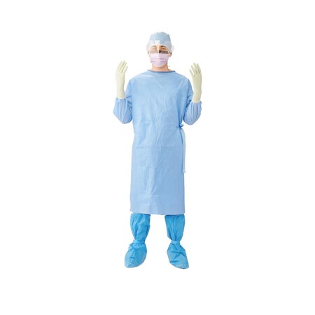 Medline Sirus Sterile Poly-Reinforced Extra-Long Surgical Gowns, Size XL, 20PK DYNJP2228S