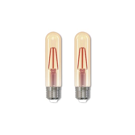 Bulbrite 25W Equivalent Amber Light T9 Dimmable LED Filament Light Bulb, 2PK 861359