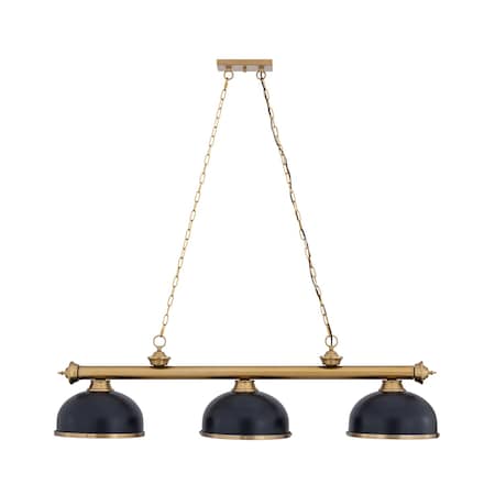 Z-Lite Cordon Heritage Brass 3 Light Billiard 2306-3HBR-D12MB+HBR