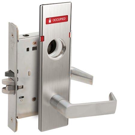 Schlage Grade 1 Entrance Office Mortise Lock, Less Cylinder, 06 Lever, N Escutcheon, Indicator with Text, E L9050L 06N 626 OS-OCC