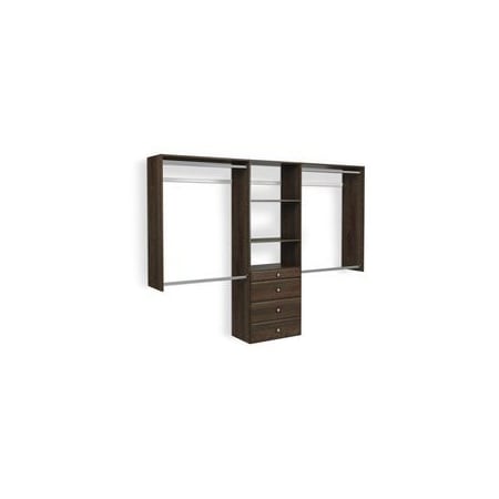 Easy Track 4ft-8ft W Premium Closet Kit + Drawers, Truffle OK7272-T