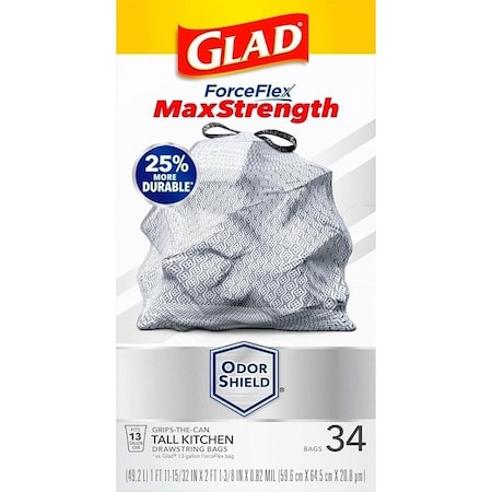 Glad ForceFlex, MaxStrength Series Trash Bag, 13 gal 22518