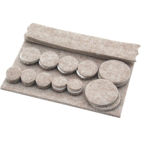 Shepherd Hardware Protective Pad Kit, Felt Cloth, Beige, 6 in L, 4-1/4 in W, Rectangular 9947