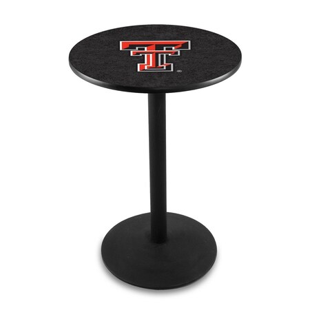 Holland Bar Stool Co 36" Blk Wrinkle Texas Tech Pub Table, 36" dia. Top L214B3636TXTech