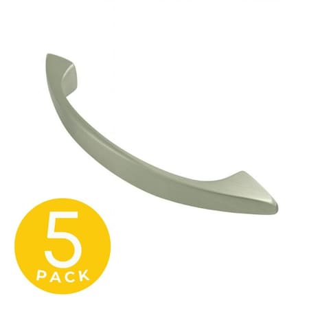 Sapphire 3 in. (76 mm) Center-to-Center Modern Zinc Cabinet Hardware Drawer Pull in Satin Nickel, 5PK SP-800934