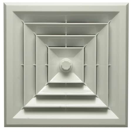 Hot House Designs White Square Ceiling Diffuser with 8 in. Boot and Butterfly Damper HO2588944