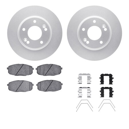 Dynamic Friction Co DFC GEOSPEC Coated Rotors with 5000 Brake Pads - Ceramic and Hardware 4512-03155