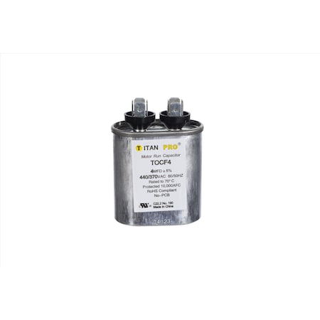 Titan Pro 4 MFD 440 V Oval Run Capacitor TOCF4