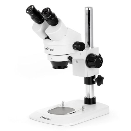 Amscope SM-1 Zoom Binocular Stereo Microscope 7X-90X w/10MP USB 2.0 C-mount Camera on Compact Pillar Stand SM-1BNY-10M