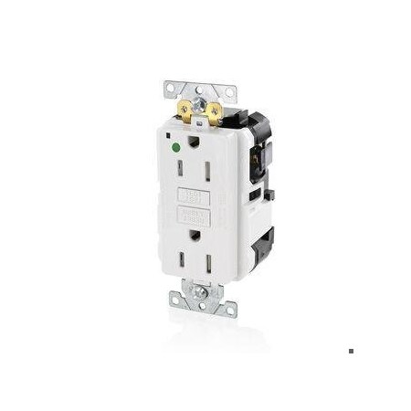 Leviton Lev-Lok GFCI 15A TR/PI HG White MGFT1-HGW