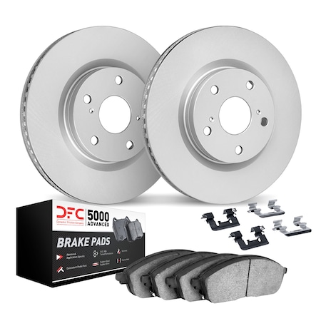 Dynamic Friction Co DFC GEOSPEC Rotors with 5000 Advanced Brake Pads and Hardware 4512-47010