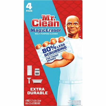 Mr. Clean Scrubber Sponge, Extra Durable, White, 4-3/5"X2-3/10", PK32 82038