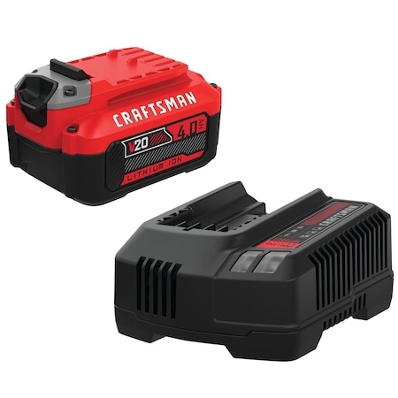 Craftsman Battery and Charger Kit, 4 Ah, Li-Ion CMCB204-CK