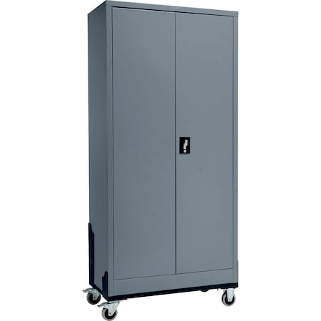Global Industrial Mobile EZ Assemble Storage Cabinet, 36"W x 18"D x 78-1/2"H, Gray 361872GYDLY