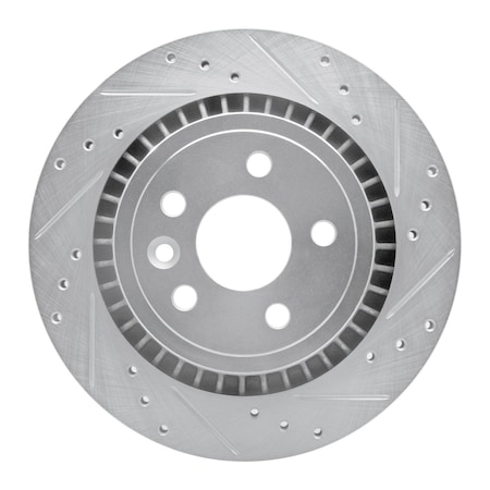 Dynamic Friction Co DFC Brake Rotor - Drilled and Slotted - Silver 631-27044R