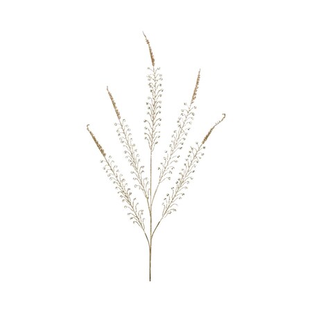 Homeroots Set of Two Gold And Clear Faux Crystal Beaded Linear Fern Wreath Sprays, 2PK 633189