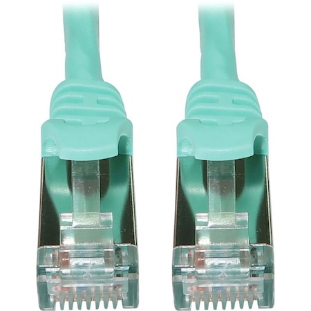 Eaton Tripp Lite Series Cat6a 10G Snagless Shielded Slim STP Ethernet Cable RJ45 M/M, PoE, Aqua, 10 N262-S10-AQ