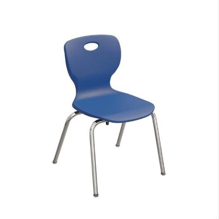 Correll Stacking Student Chair, 16in, Light Texture Seat, Chrome Legs, Blue, 4PK CSCHR16-27-4PK