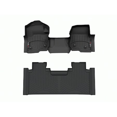 Weathertech Black, Front and Rear Floorliners for Vinyl Floors  Over The Hump 4410331V-4410127V