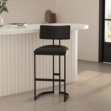 Manhattan Comfort Juno Metal Barstool in Black BS1641-3