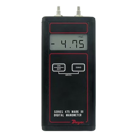 Dwyer Instruments Digital Manometer, LCD, 30 psig, Barb 475-4-FM-NIST