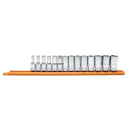 Gearwrench Mid Length Socket Set, SAE, 6 Pt, 3/8, 14 PC 80554S-06