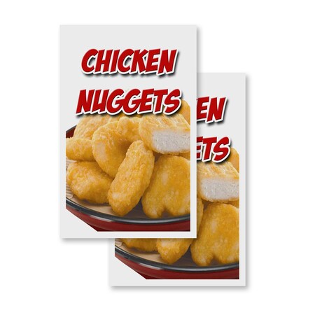 Signmission Chicken Nuggets, Vinyl Decals Only 24 Inch x 36 Inch, Vinyl Decal, 2PK DSB-2436-2PACK-Chicken Nuggets