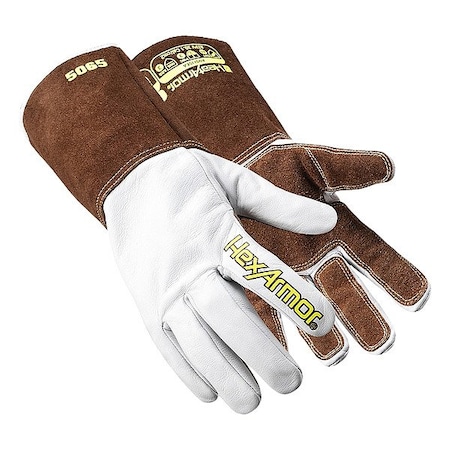 Hexarmor Safety Gloves, Brown Cuff, PR 5065-S (7)