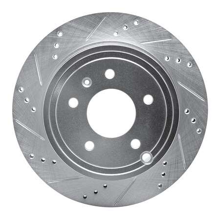 Dynamic Friction Co DFC Brake Rotor - Drilled and Slotted - Silver 631-47071L