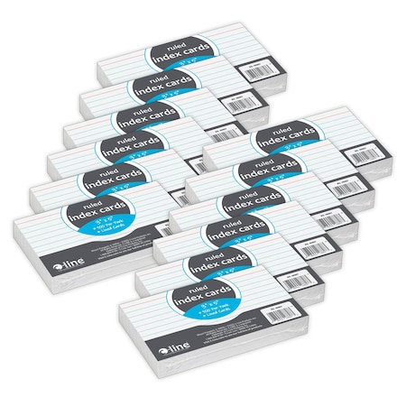 C-Line Products Index Cards, 3" x 5", White, 1200PK 48807