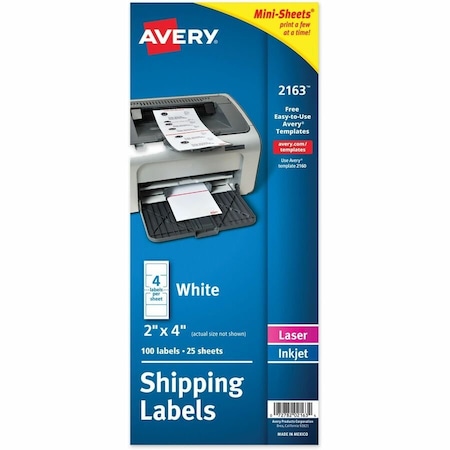 Avery reg MiniSheets Shipping Label, White AVE2163