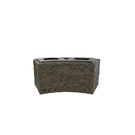Grandoldgarden Small Curved Stacked Slate Wall Base GR2497261