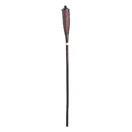 Seasonal Trends Habi Bamboo Torch, 354 in H, Bamboo, Fiberglass, and Metal, Brown, Mahogany Finish Y2569