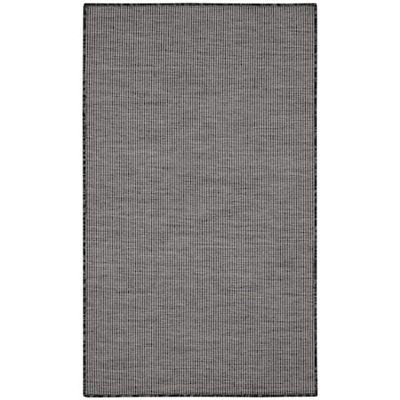 Homeroots 3' X 5' Charcoal And Ivory Indoor Outdoor Area Rug 556225