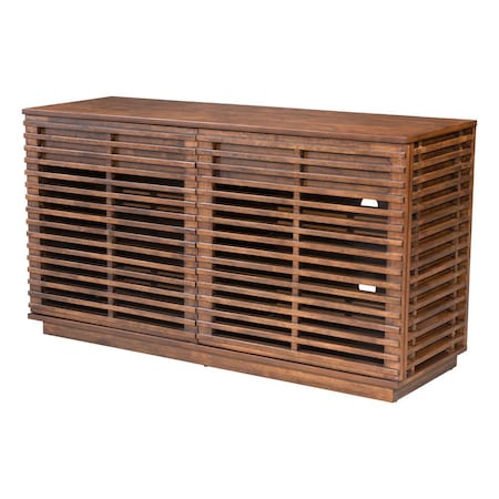Homeroots 54in Brown Enclosed Storage TV Stand 396550