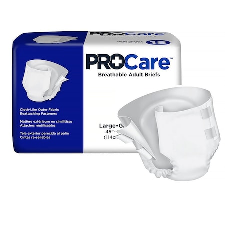Procare Breathable Adult Incontinence Briefs, Large, 72PK CRB-013/2