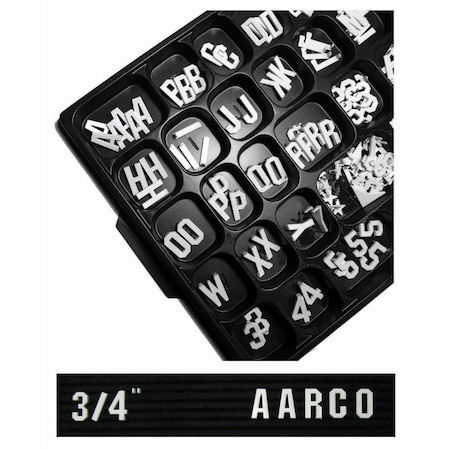 Aarco Universal Single Tab Changeable Letters, 3/4'' Gothic Style Typeface, 330 Characters per Set GFD.75