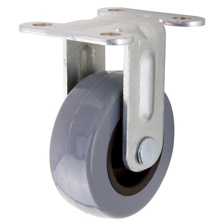 Shepherd Hardware G1 Series Rigid Caster, 2 in Dia Wheel, TPU Wheel, Gray, 88 lb 3543