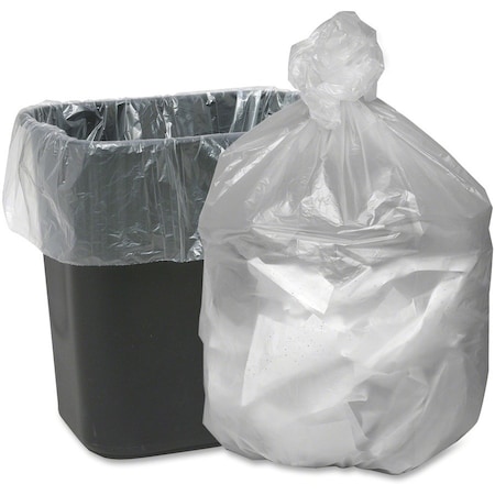Good N Tuff 10 gal Trash Bags, 24 in x 24 in, Light-Duty, 6 microns, Natural, 1000 PK GNT2424