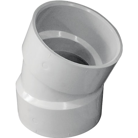 Genova CANPLAS Pipe Elbow, 3 in, Hub, 225 deg Angle, PVC, White 192553