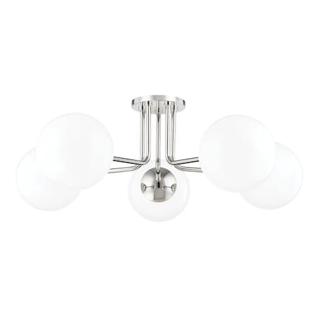 Mitzi Stella 5 Light Semi Flush 11 In. Polished Nickel H105605-PN