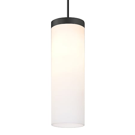 Besa Lighting Friz Cord Pendant, Opal Glossy, Black Finish, 1x9W LED 1JT-FRIZOG-LED-BK