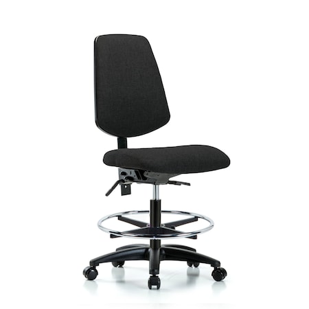 Blue Ridge Ergonomics Fab Med Bench Chair, Bk, CF, Cast, Blk, No Arms, 22" to 29" Height, Black BR-FMBCH-MB-RG-T1-A0-CF-RC-F42